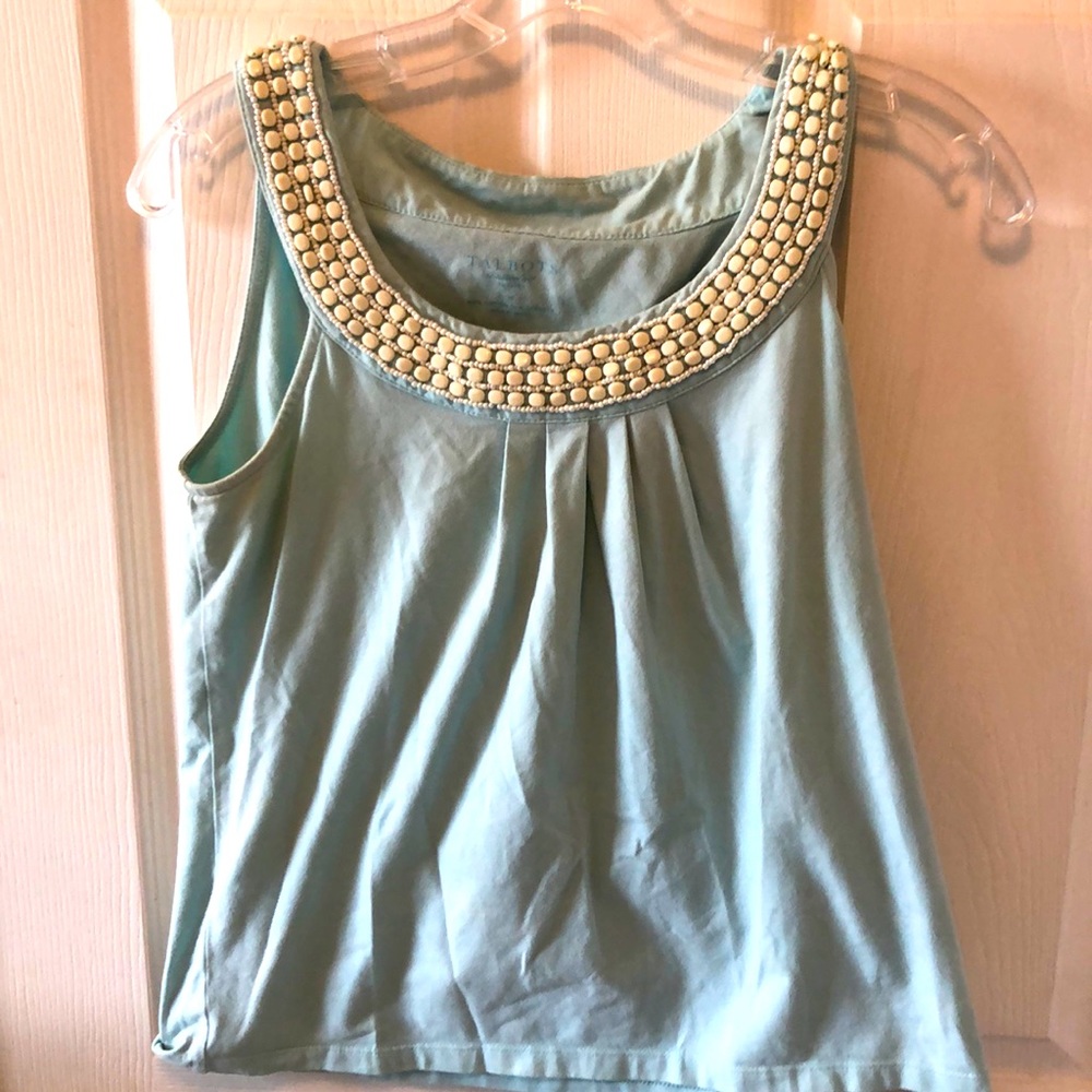 Talbots Beaded Neckline Top